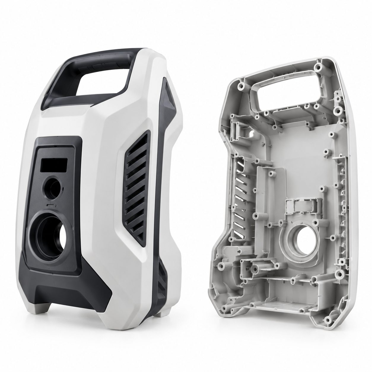 YIOT — A photo of injection molded parts undergoing a quality inspection