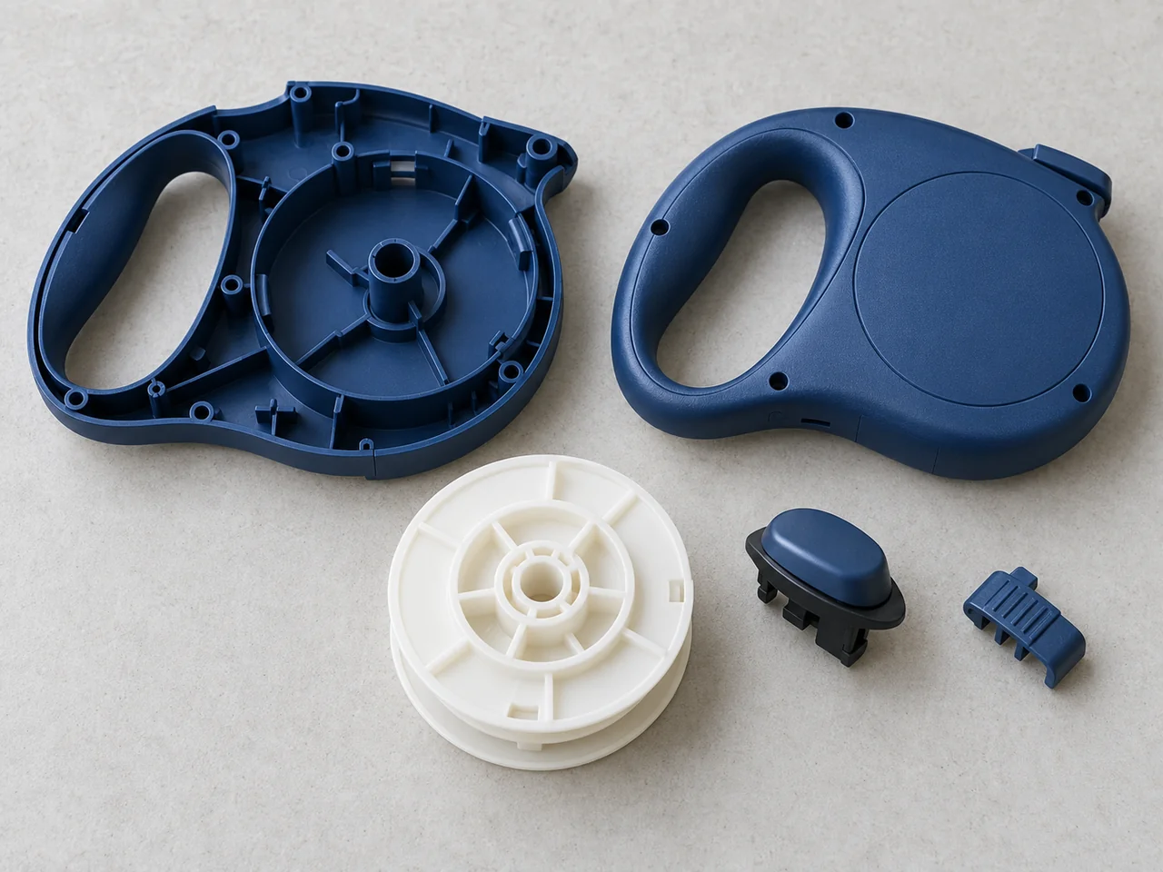 Illustrative retractable leash components