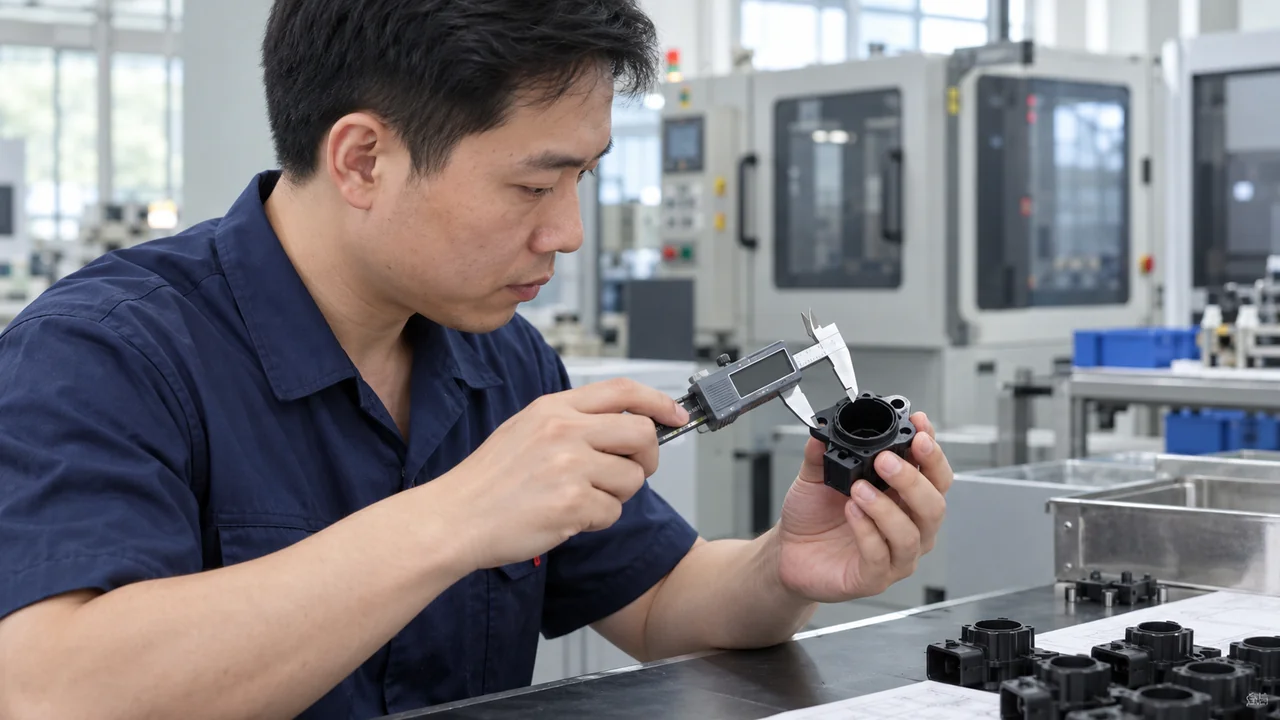 Illustrative dimensional check of a molded plastic component