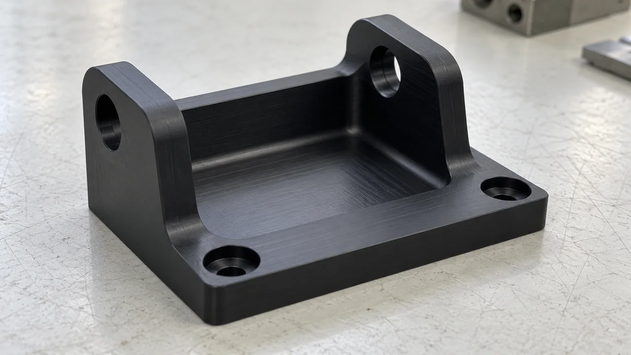 Machined engineering plastic bracket with locating and mounting features