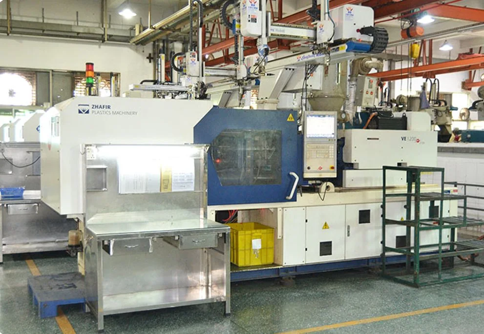 Injection molding machines on the production floor