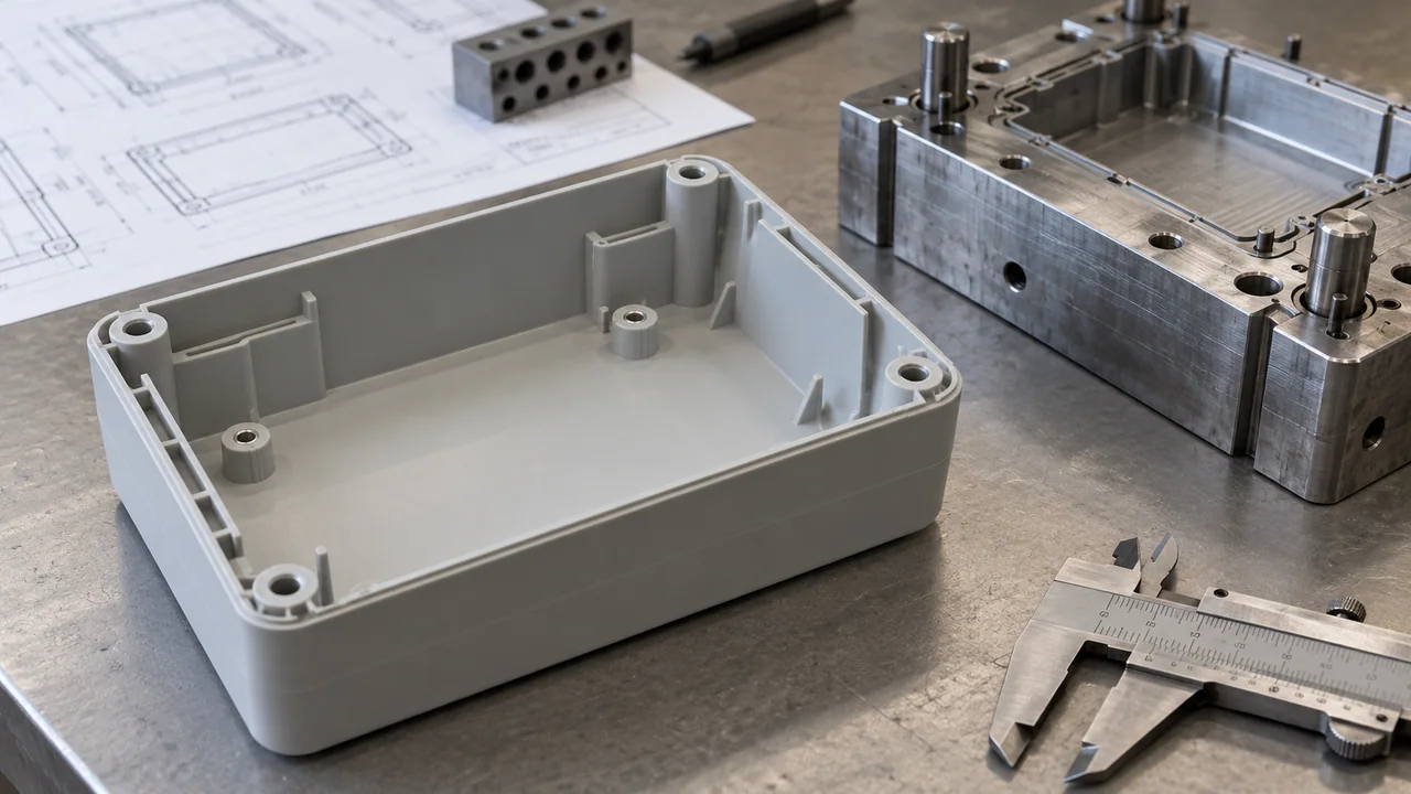Illustrative engineering review of a molded part and its drawing