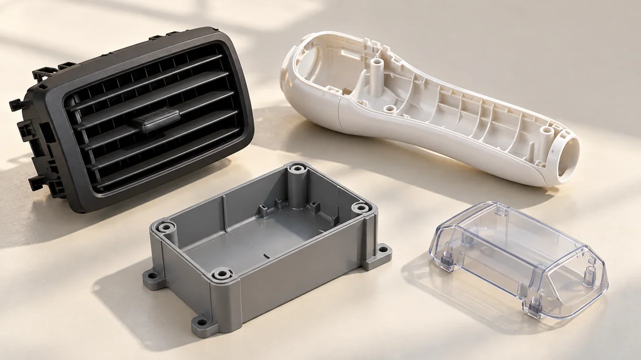 Molded vent frame, electronic housing, personal care shell and clear cover