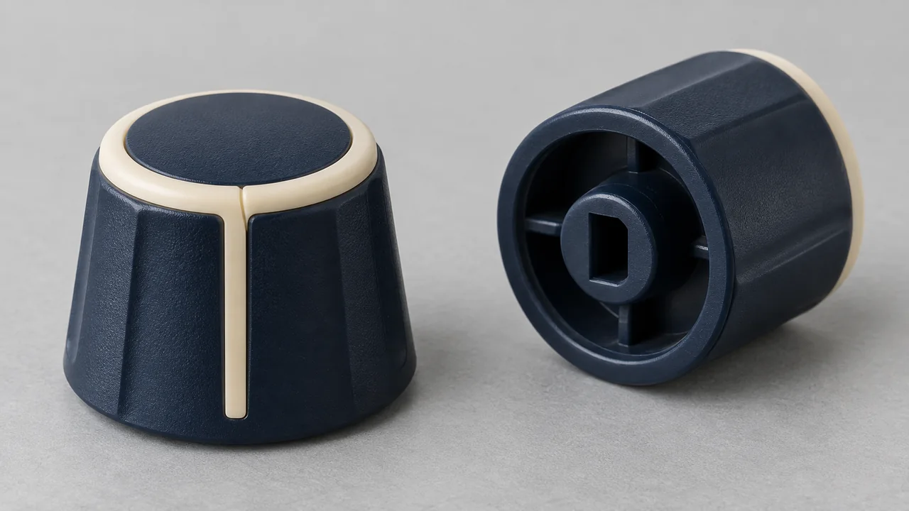 Two-color molded rotary control knobs